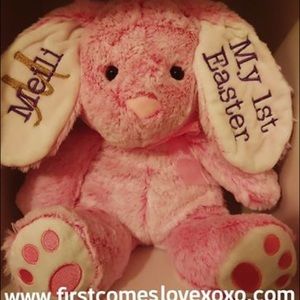 Personalized Embroidered Bunnies - Boy, Girl, Baby